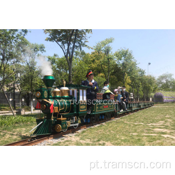 Locomotiva de vapor do parque infantil mais novo